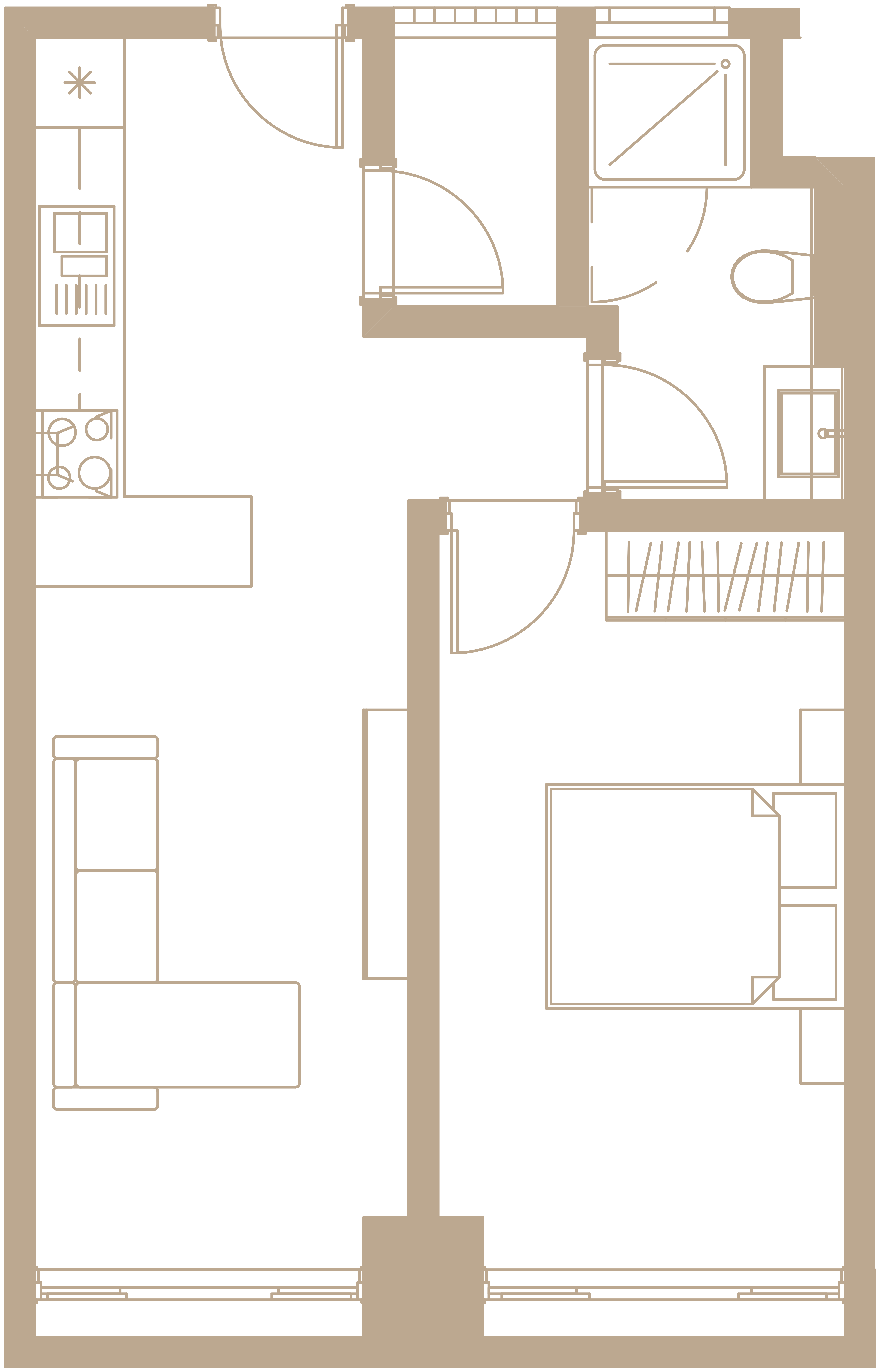 Spectre 1 bedroom residence floor plan 01, 50 square metres